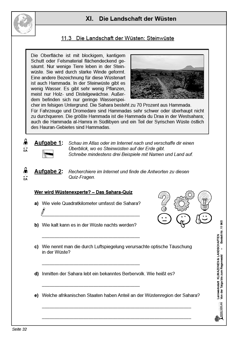 Lernwerkstatt Klimazonen & Landschaften, 9 J., 56 S.