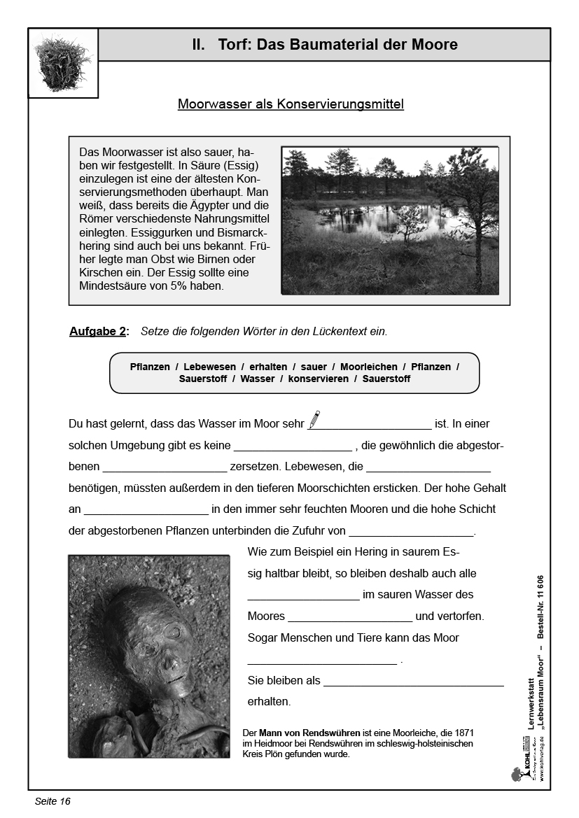 Lernwerkstatt Lebensraum Moor PDF, ab 9 J., 52 S.
