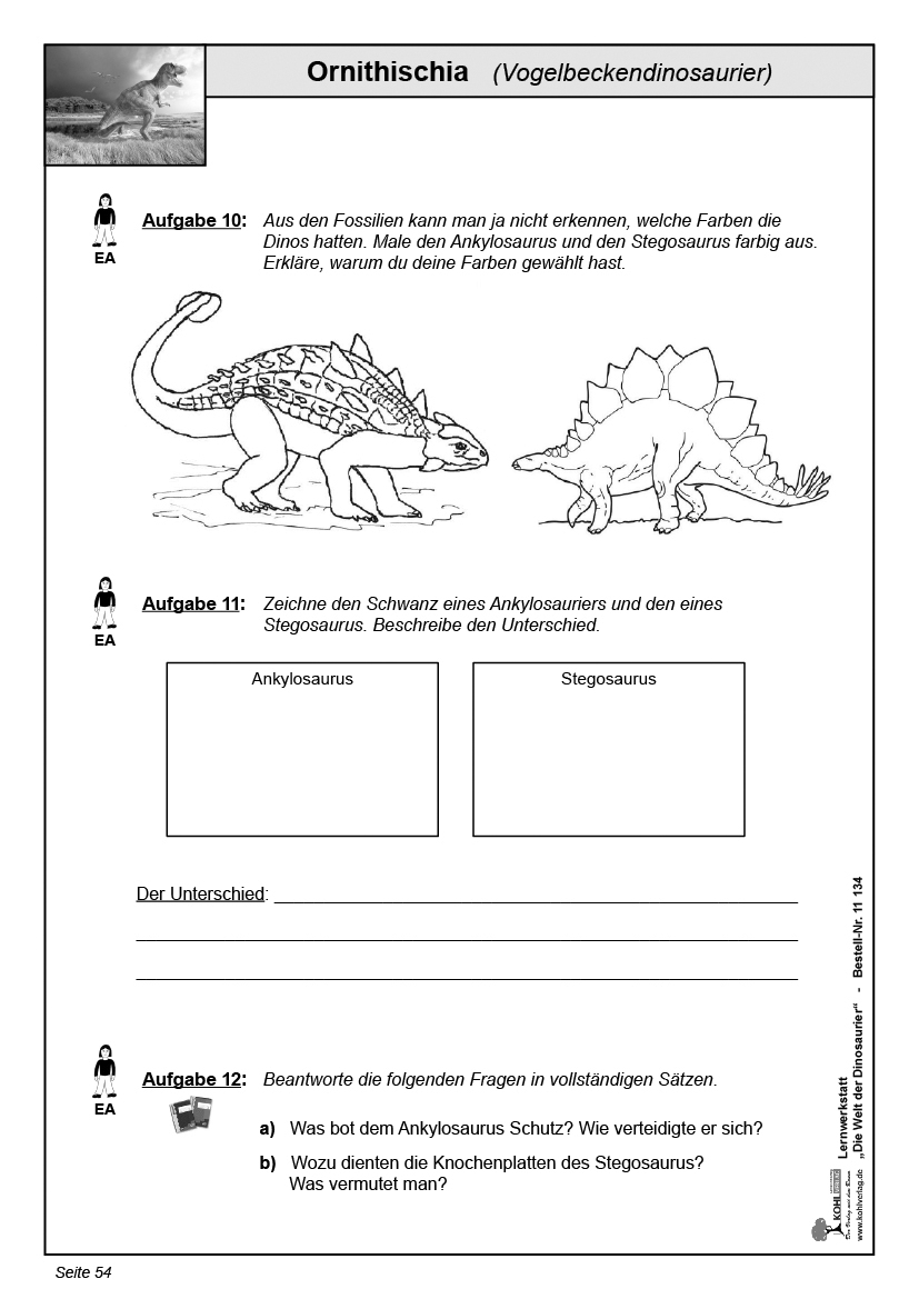 Lernwerkstatt Die Welt der Dinosaurier PDF, ab 7 J., 80 S.