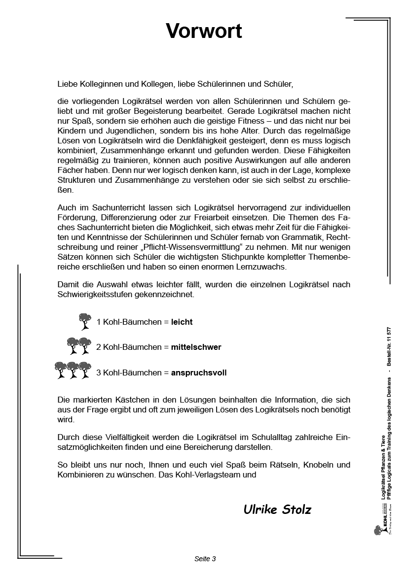 Logikrätsel Pflanzen & Tiere PDF, ab 9 J., 48 S.