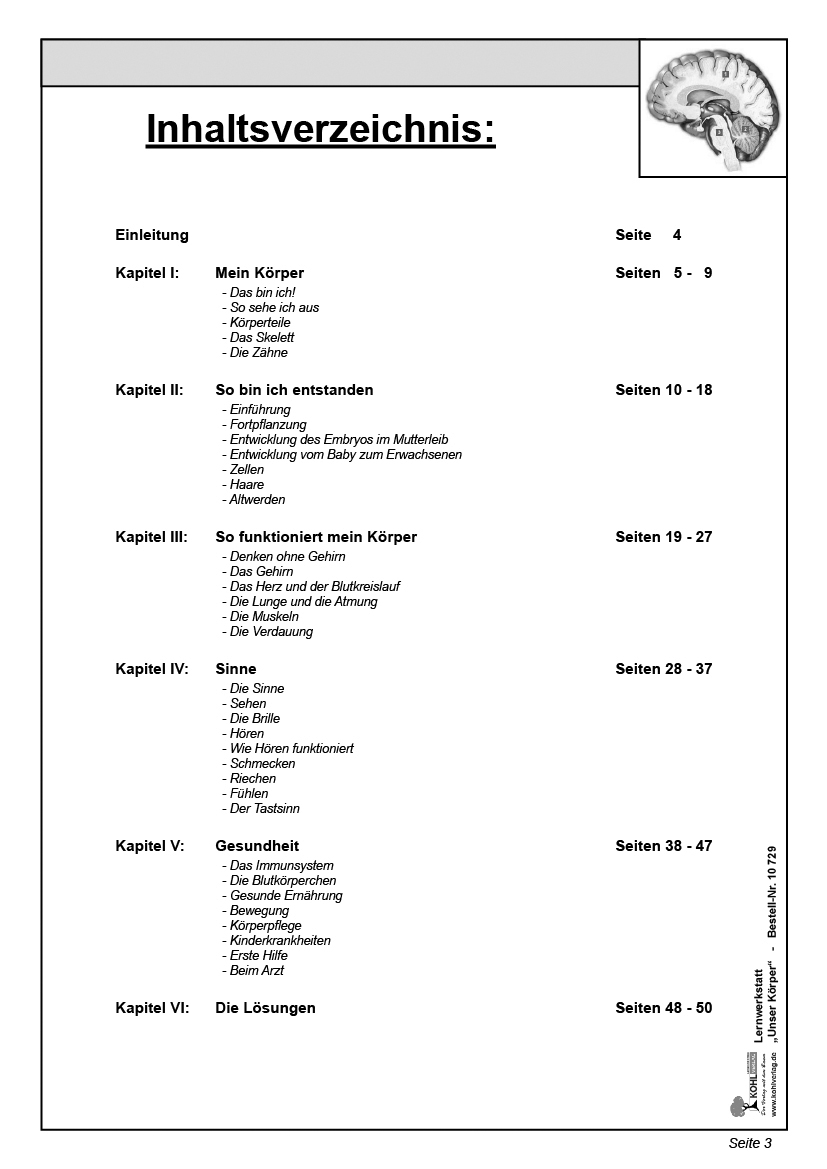 Lernwerkstatt Unser Körper PDF, ab 9 J., 52 S.
