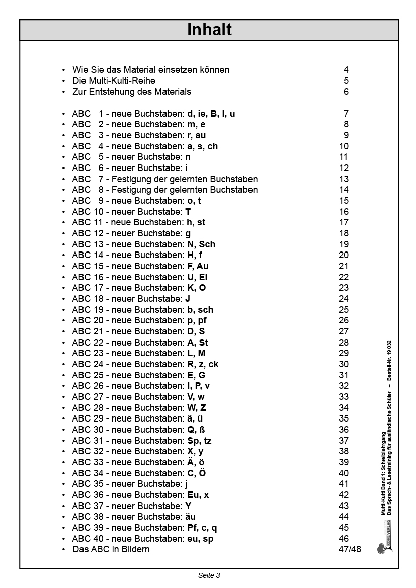 Multi-Kulti 1: Schreiblehrgang PDF, 48 S.
