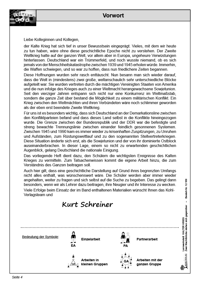 Lernwerkstatt Kalter Krieg - Zwei Machtblöcke stehen sich gegenüber/ PDF, ab 13 J., 56 S. (Kopie)