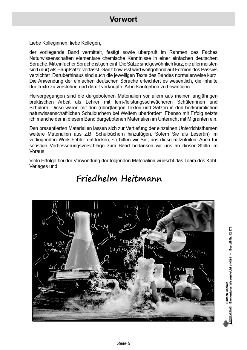 Einfach Chemie - Elementares Wissen leicht erklärt / ab 10 Jahre / PDF 