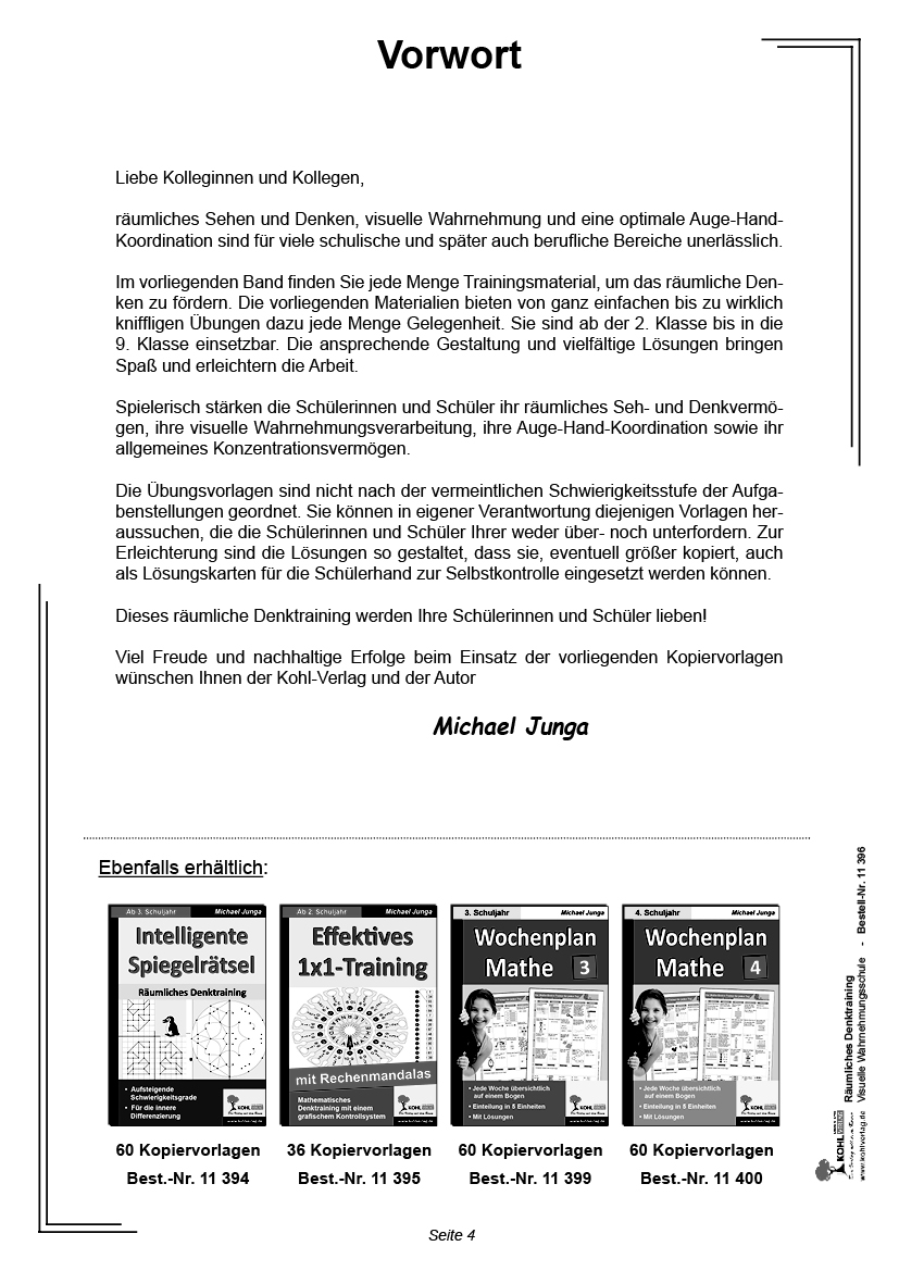 Räumliches Denktraining, Alle Altersstufen, PDF