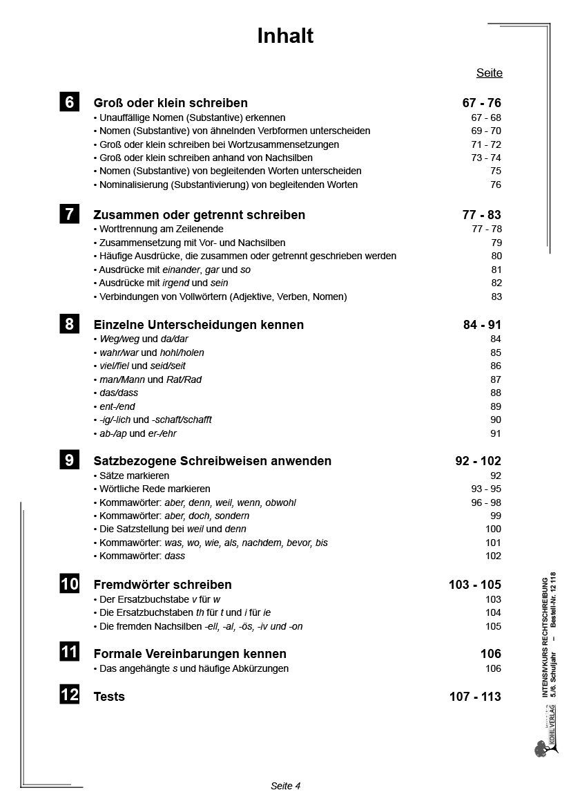Intensivkurs Rechtschreibung, PDF, ab 10 J.