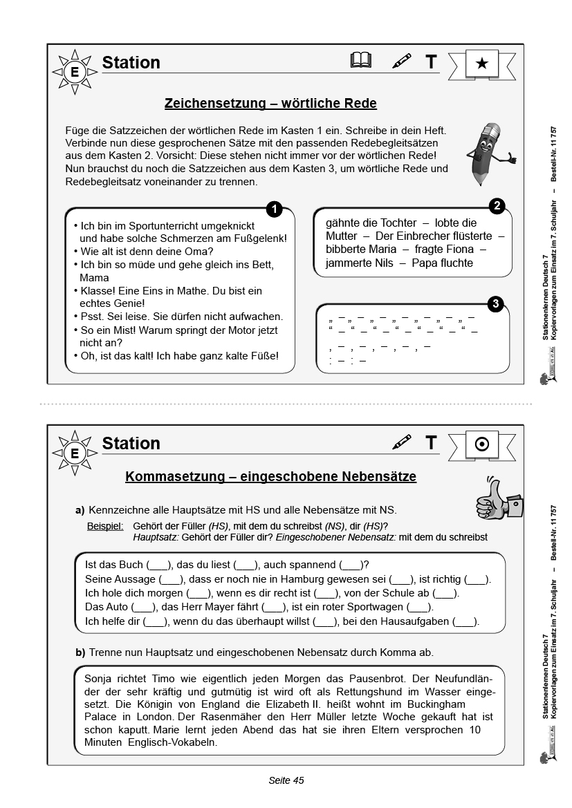 Stationenlernen Deutsch / PDF, ab 12 J.