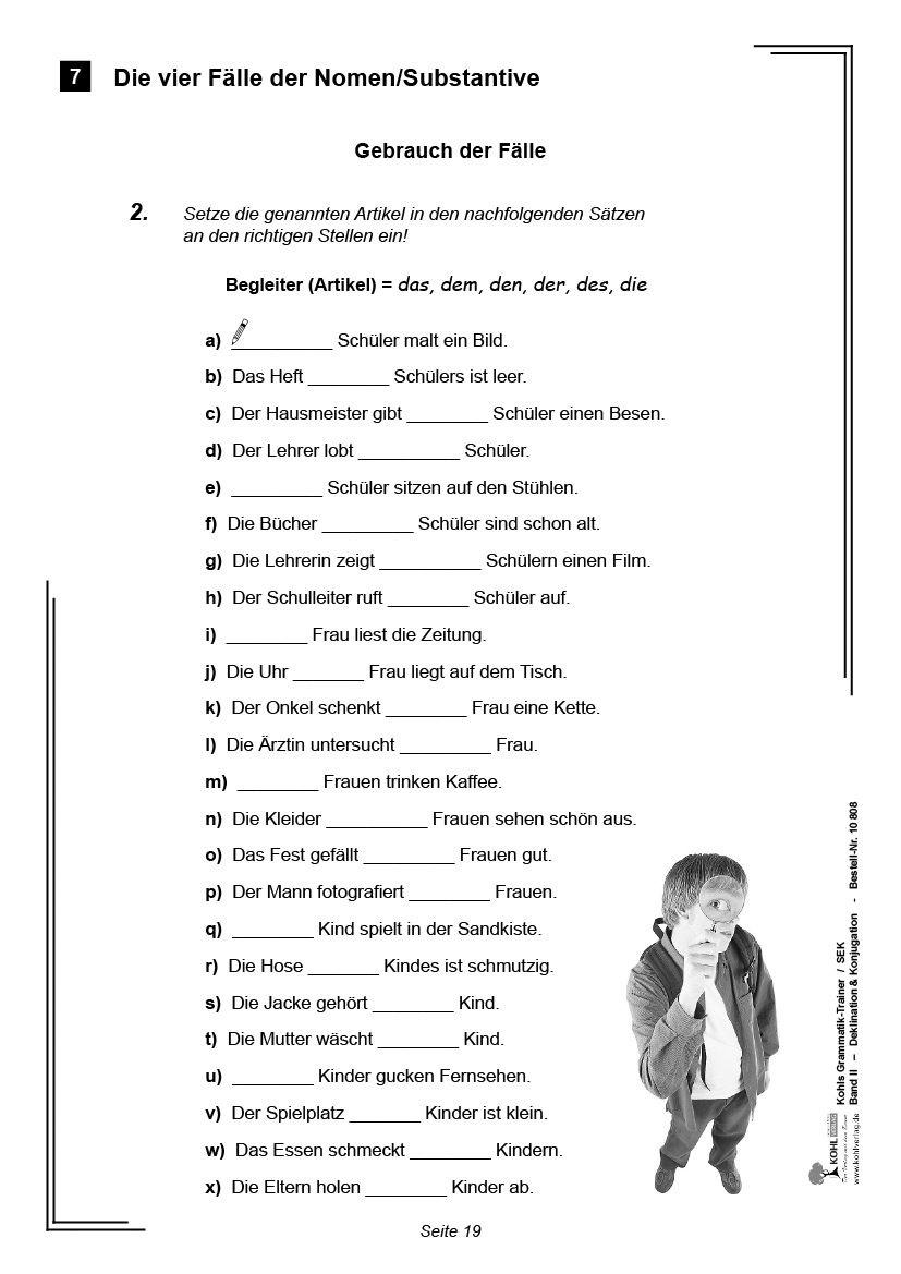 Kohls Grammatik-Trainer / Deklination & Konjugation / PDF, ab 10 J.