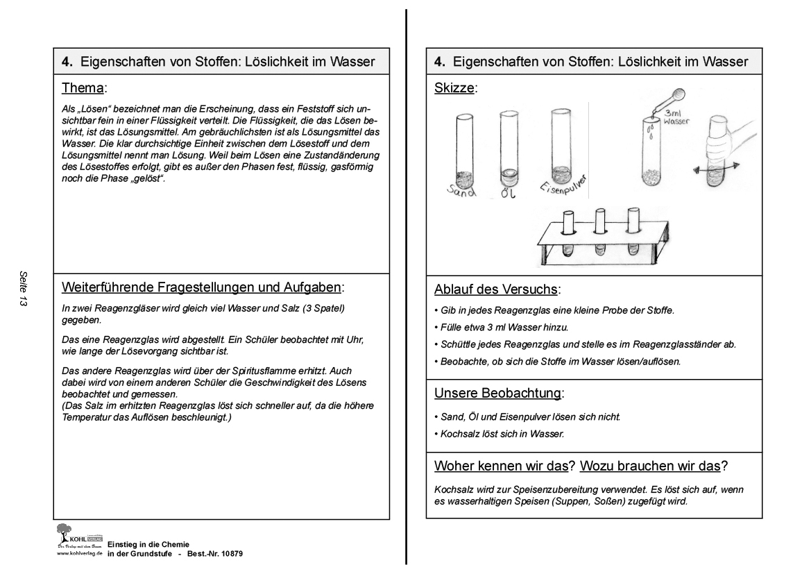 Einstieg in die Chemie / Klasse 1-4 PDF, ab 6 J., 48 S.