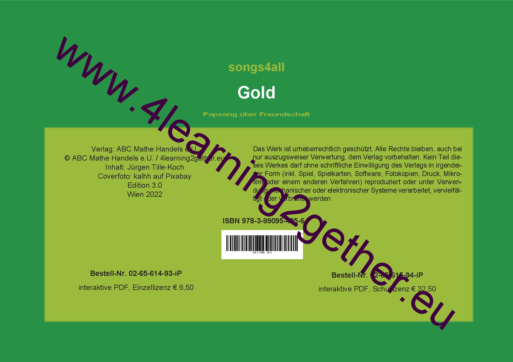 Songs4all: Gold/ interaktive PDF, 15 S., ab 12 J.