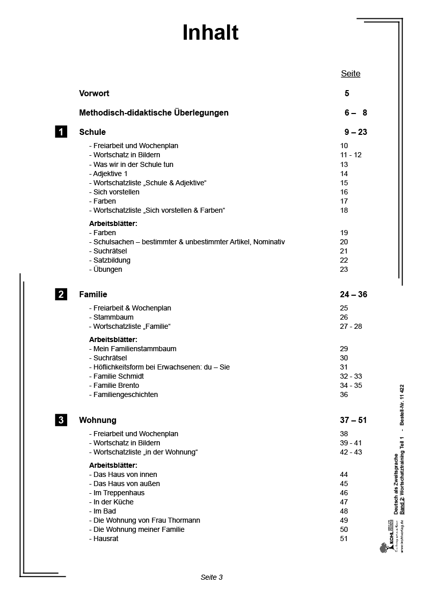 Deutsch als Zweitsprache in Vorbereitungsklassen Band 2: Wortschatztraining Teil 1 PDF, ab 8J., 