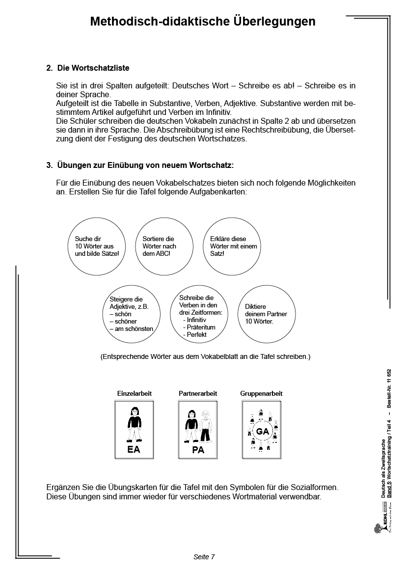 Deutsch als Zweitsprache in Vorbereitungsklassen Band 5: Wortschatztraining Teil 4 PDF, ab 8 J., 124 S. (Kopie)