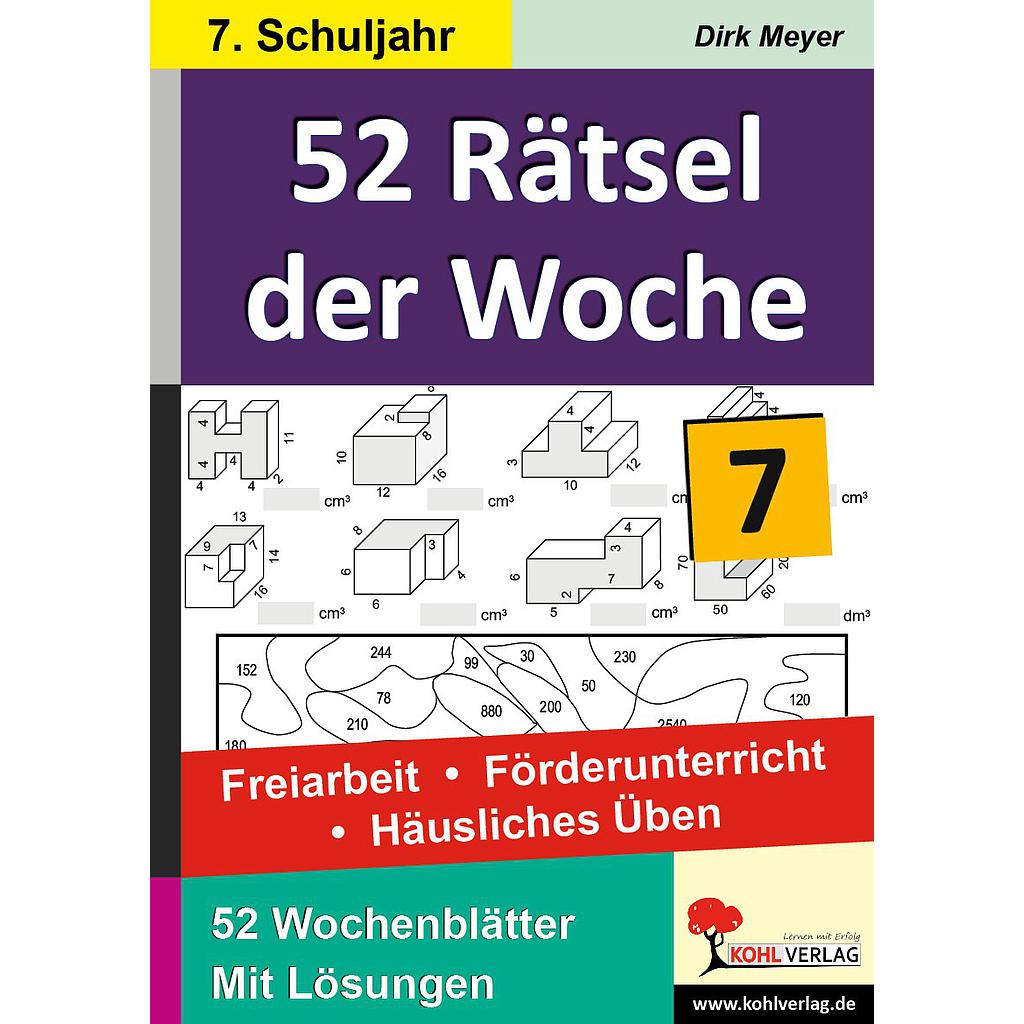 52 Rätsel der Woche / Klasse 7, PDF, ab 12 J., 72 S.