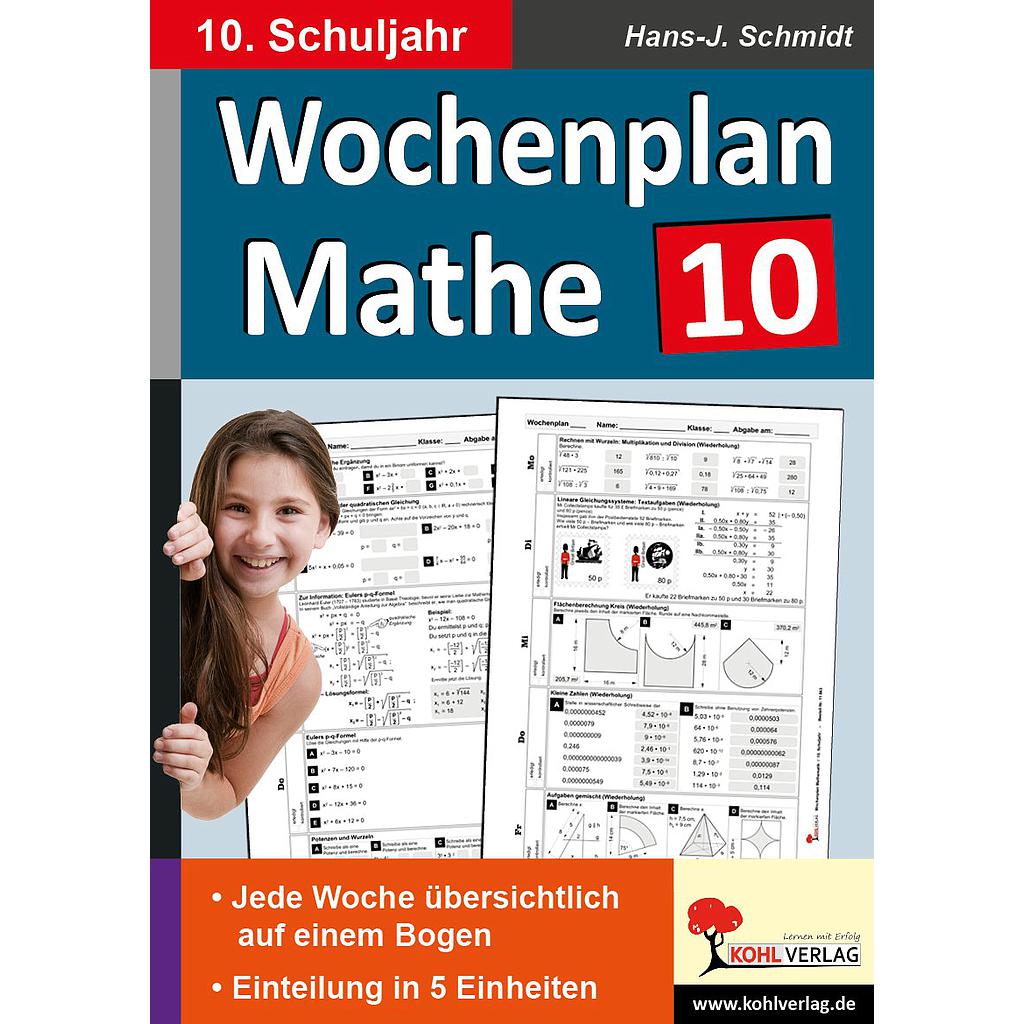 Wochenplan Mathe 10/ Klasse 10, PDF, ab 15 J.,  80 S.