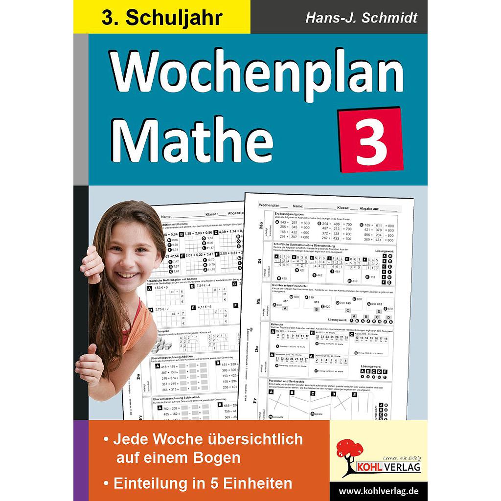 Wochenplan Mathe / Klasse 3, ab 8 J., 80 S.