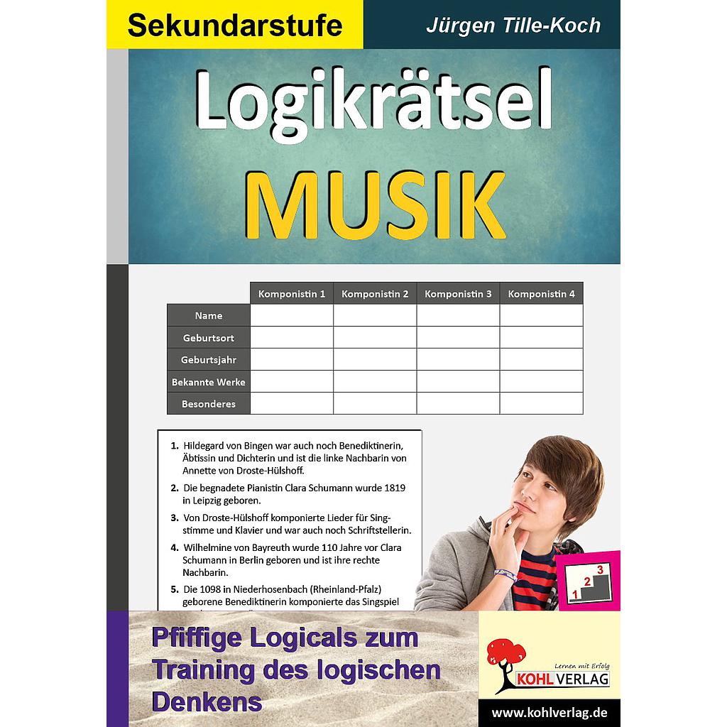 Logikrätsel Musik PDF, ab 10 J., 32 S.