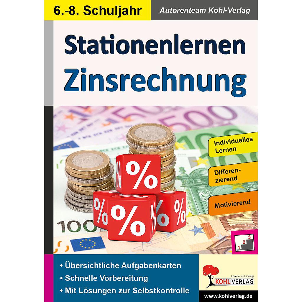 Stationenlernen Zinsrechnung PDF, ab 12 J., 48 S.