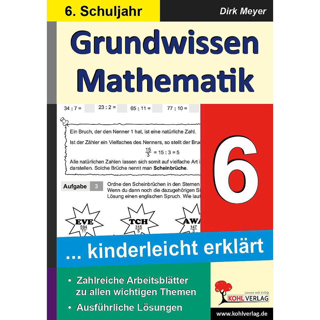 Grundwissen Mathematik / Klasse 6, PDF, ab 11 J., 104 S.