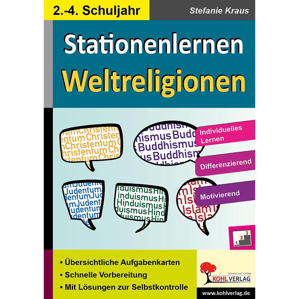 Stationenlernen Weltreligionen 2-4, PDF, ab 7 J., 96 S.
