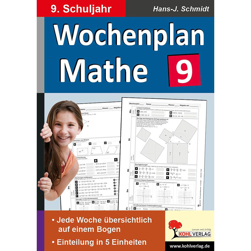 Wochenplan Mathe / Klasse 9 / PDF, ab 14 J., 80 S.