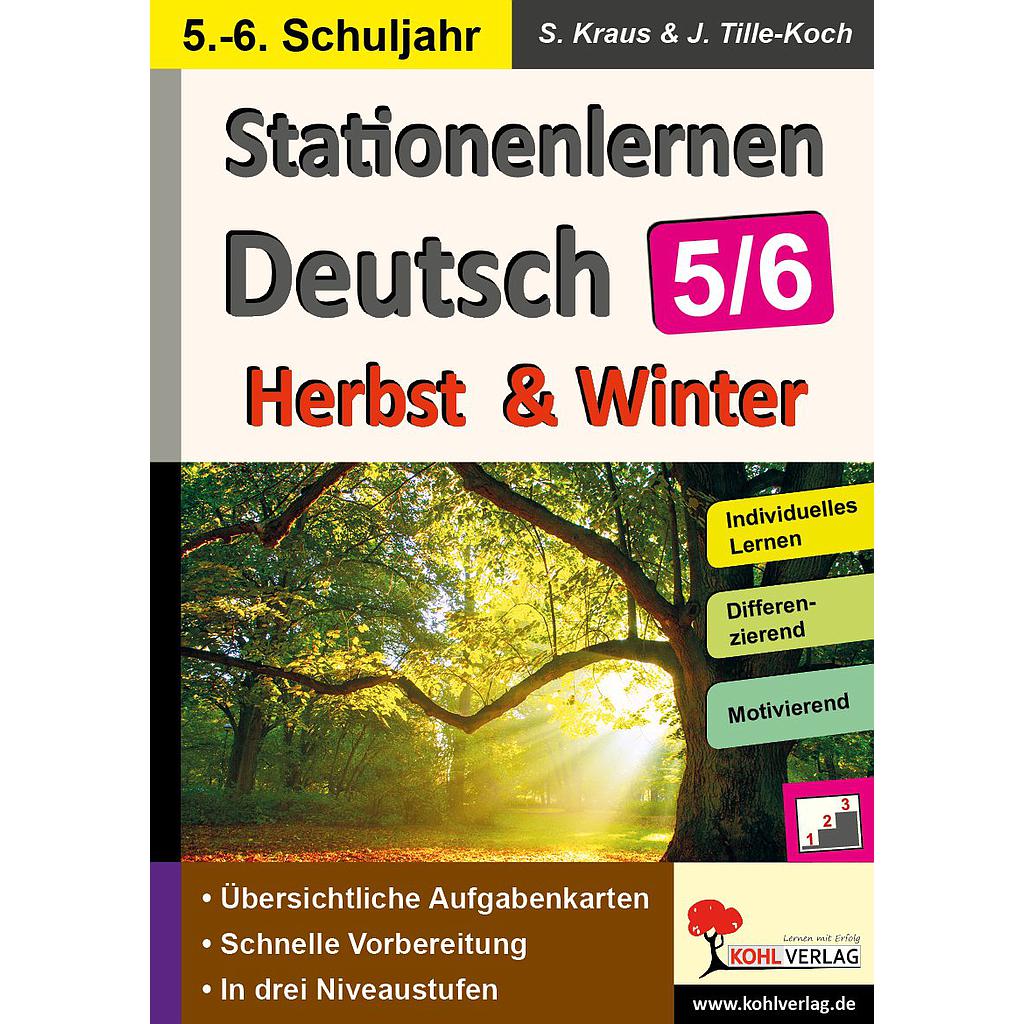 Stationenlernen Deutsch Herbst & Winter PDF, ab 10 J., 56 S.