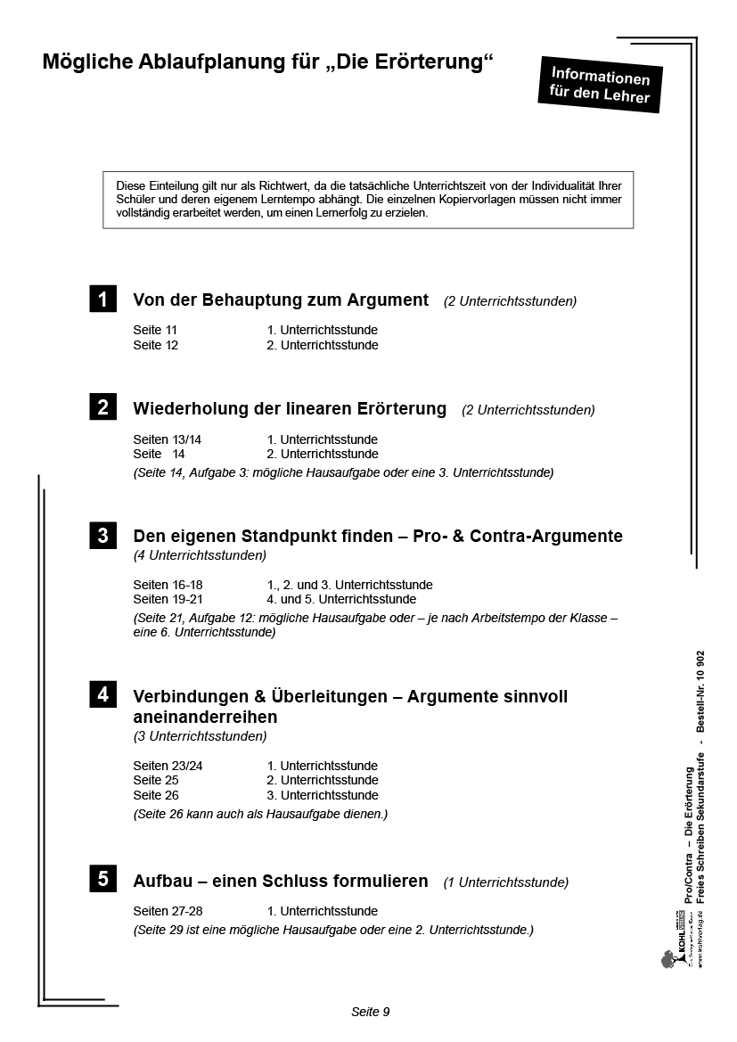 Pro/Contra - Die Erörterung - 8 Unterrichtseinheiten mit fix & fertigen Stundenbildern, ab 10 J., 48 S.