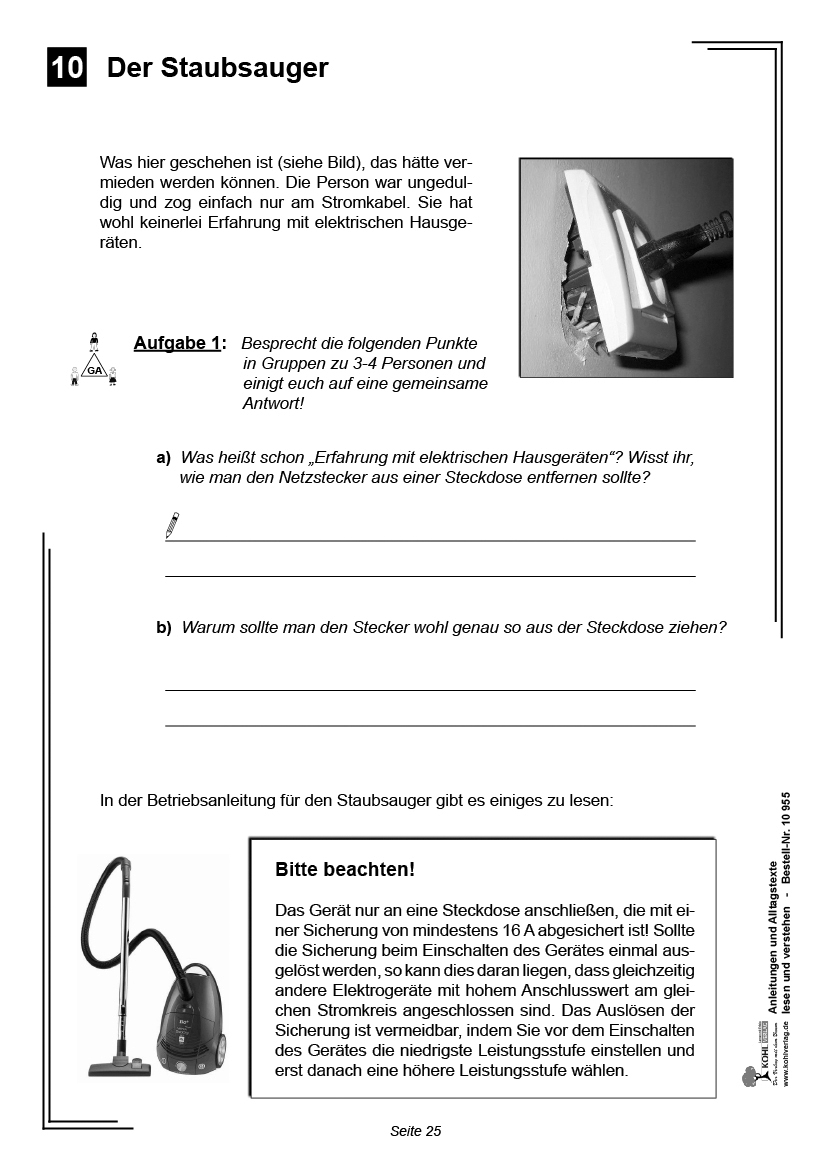 Anleitungen und Alltagstexte lesen und verstehen, PDF, ab 8 J., 48 S.