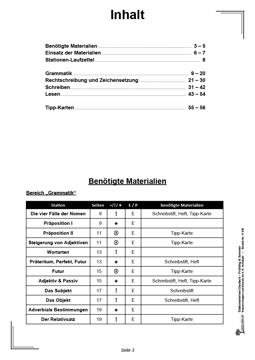 Stationenlernen Deutsch Frühling & Sommer, ab 10 J., 56 S.