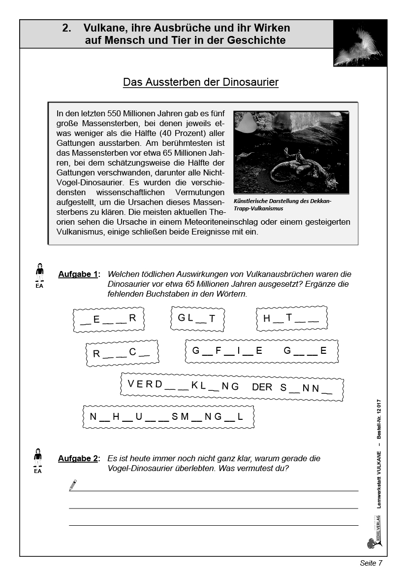 Lernwerkstatt Vulkane PDF, ab 10 J., 56 S.