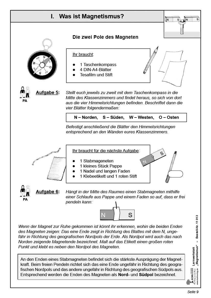 Lernwerkstatt Magnetismus, PDF, ab 9 J., 72 S.