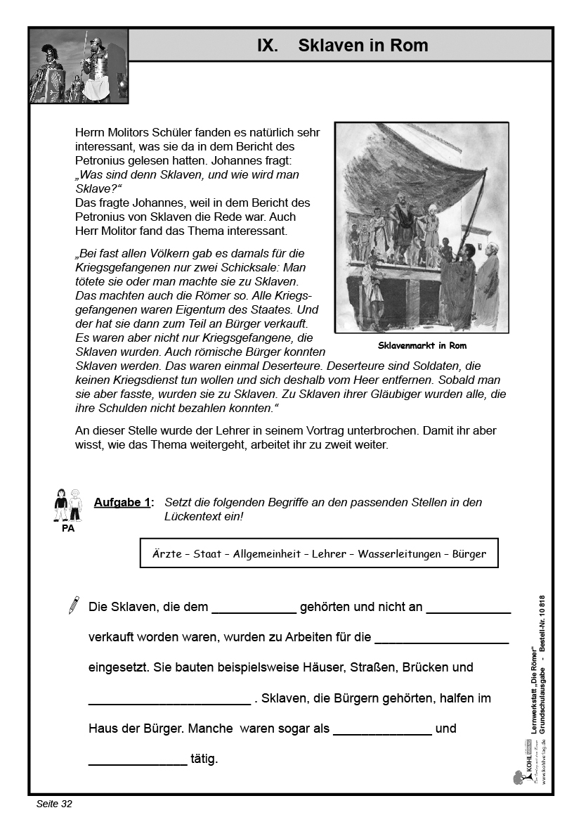Lernwerkstatt Die Römer, ab 7J., 52 S.