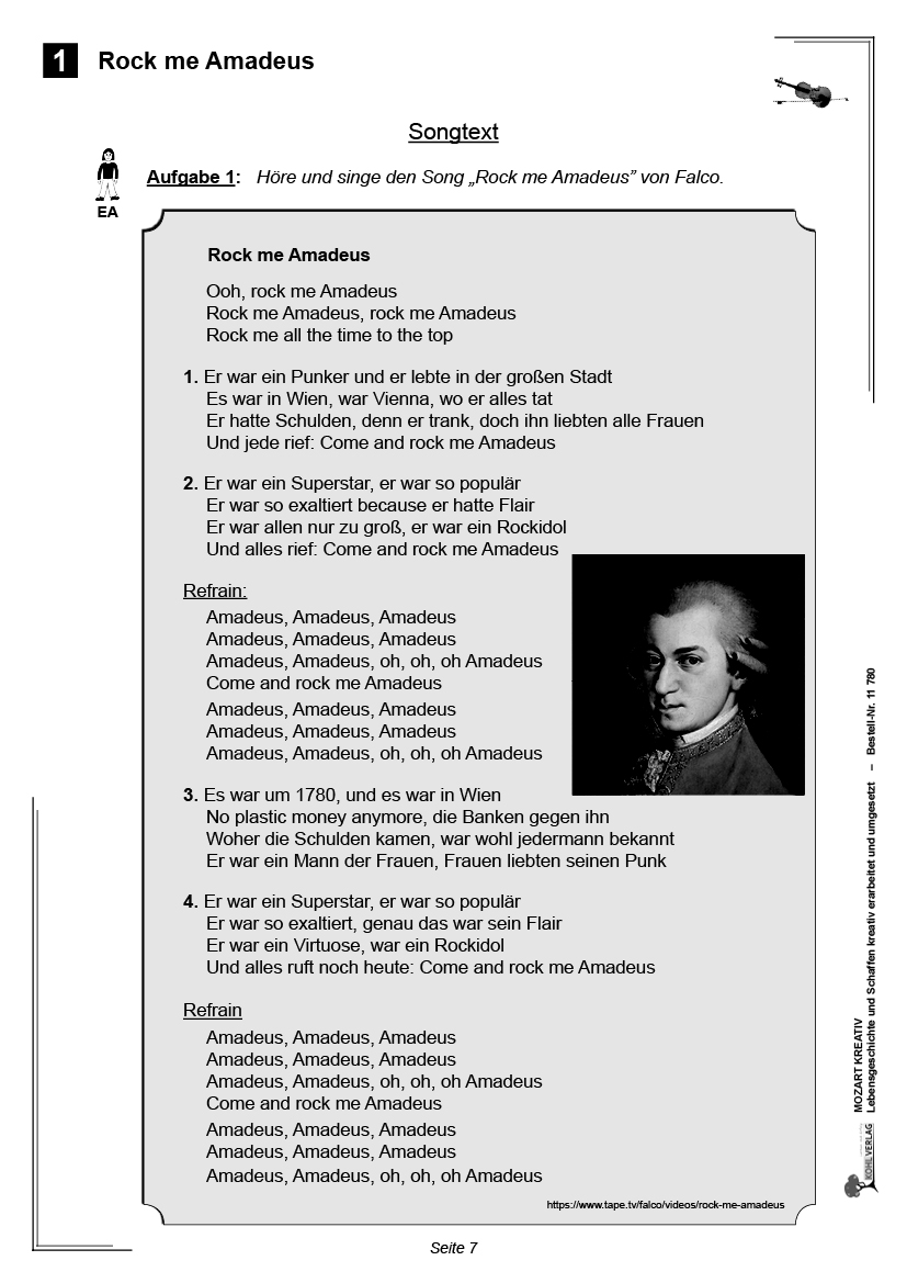 Mozart kreativ PDF, ab 10 J., 48 S.  (Kopie)