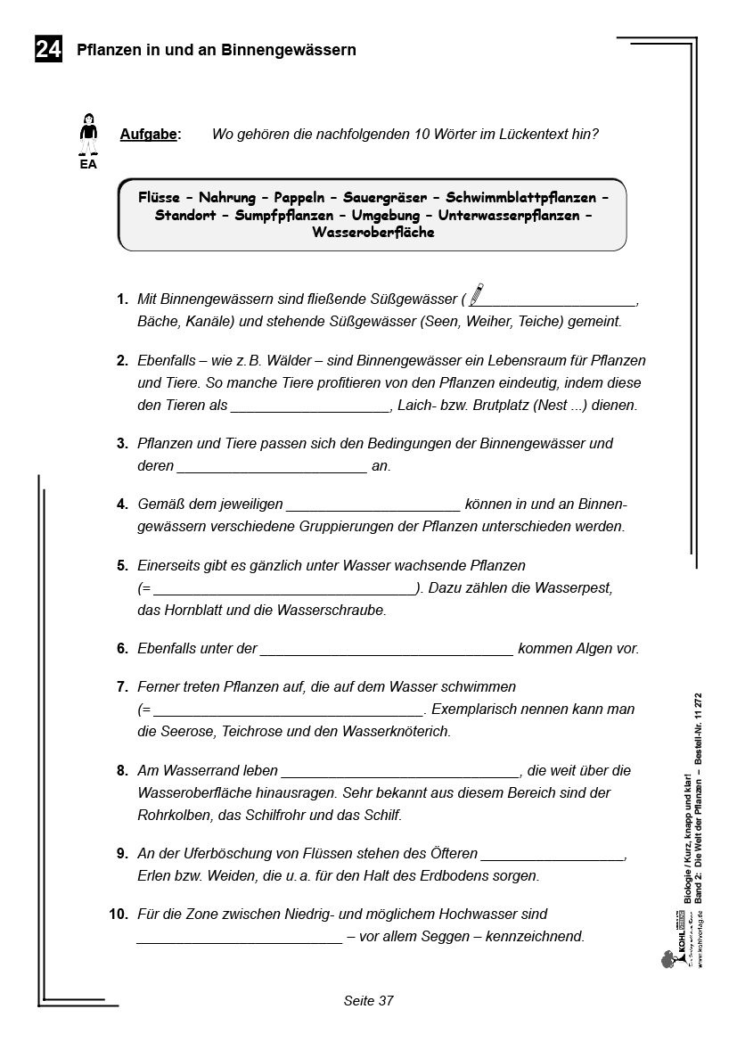 Biologie - kurz, knapp und klar! Band 2: Die Welt der Pflanzen PDF, 76 S.