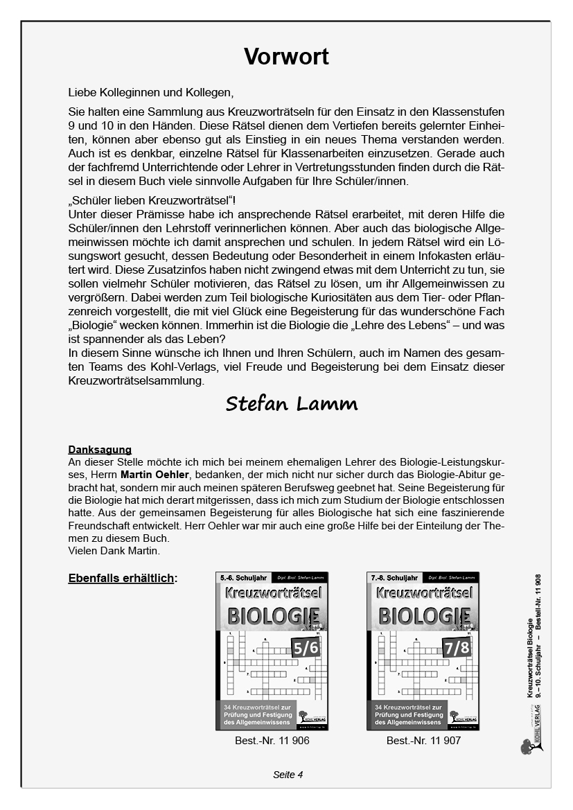 Kreuzworträtsel Biologie / Klasse 9-10, PDF, 48 S.