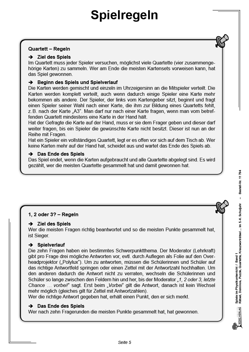 Spiele im Physikunterricht / Klasse 5-6, PDF, 40 S.