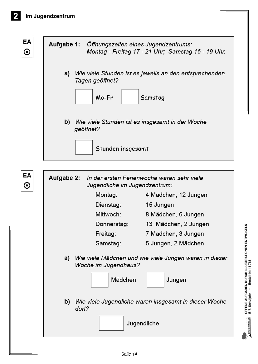 Offene Aufgaben mit Illustrationen entwickeln PDF, ab 10 J., 64 S.