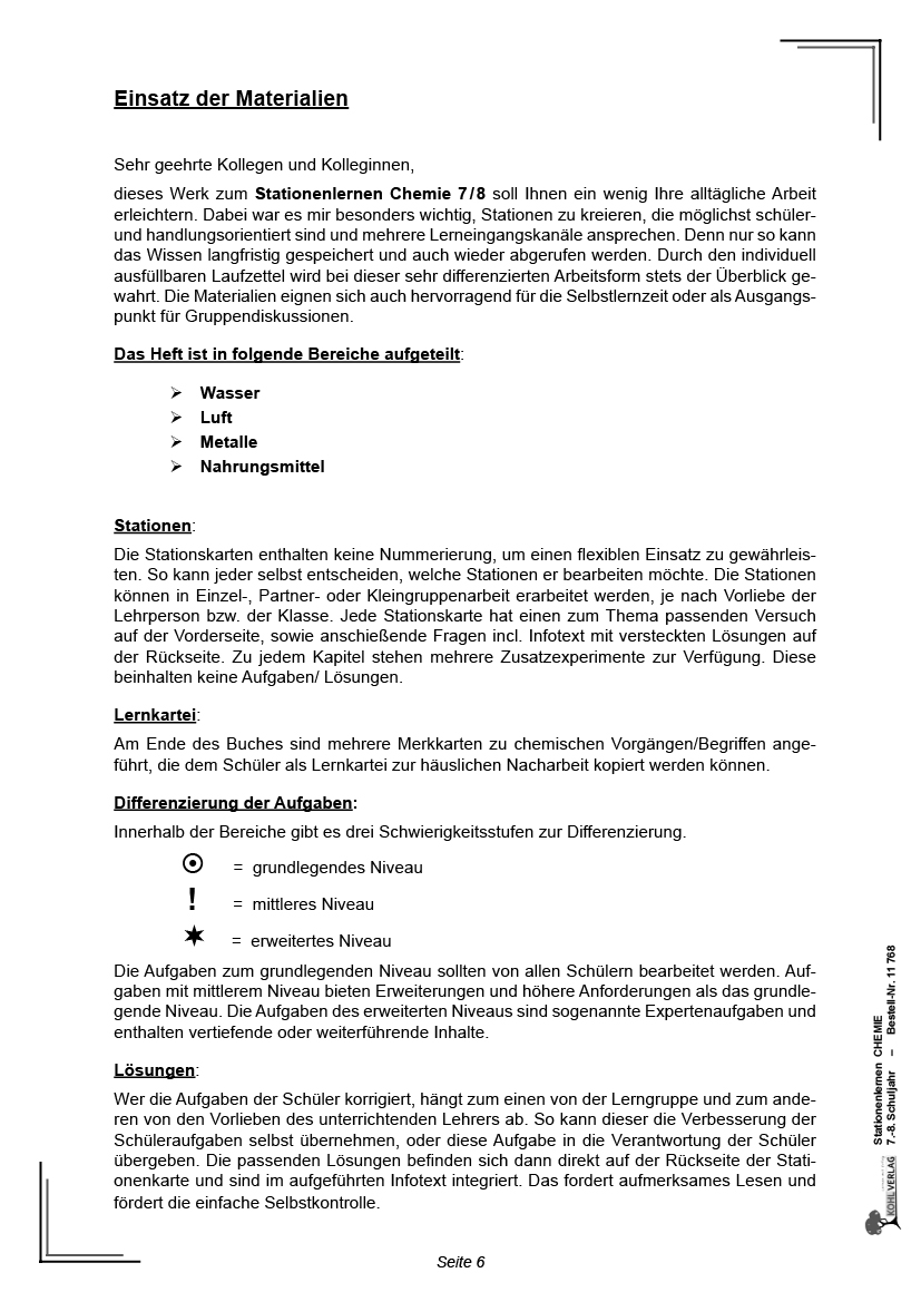 Stationenlernen Chemie / Klasse 7-8 PDF, 80 S.