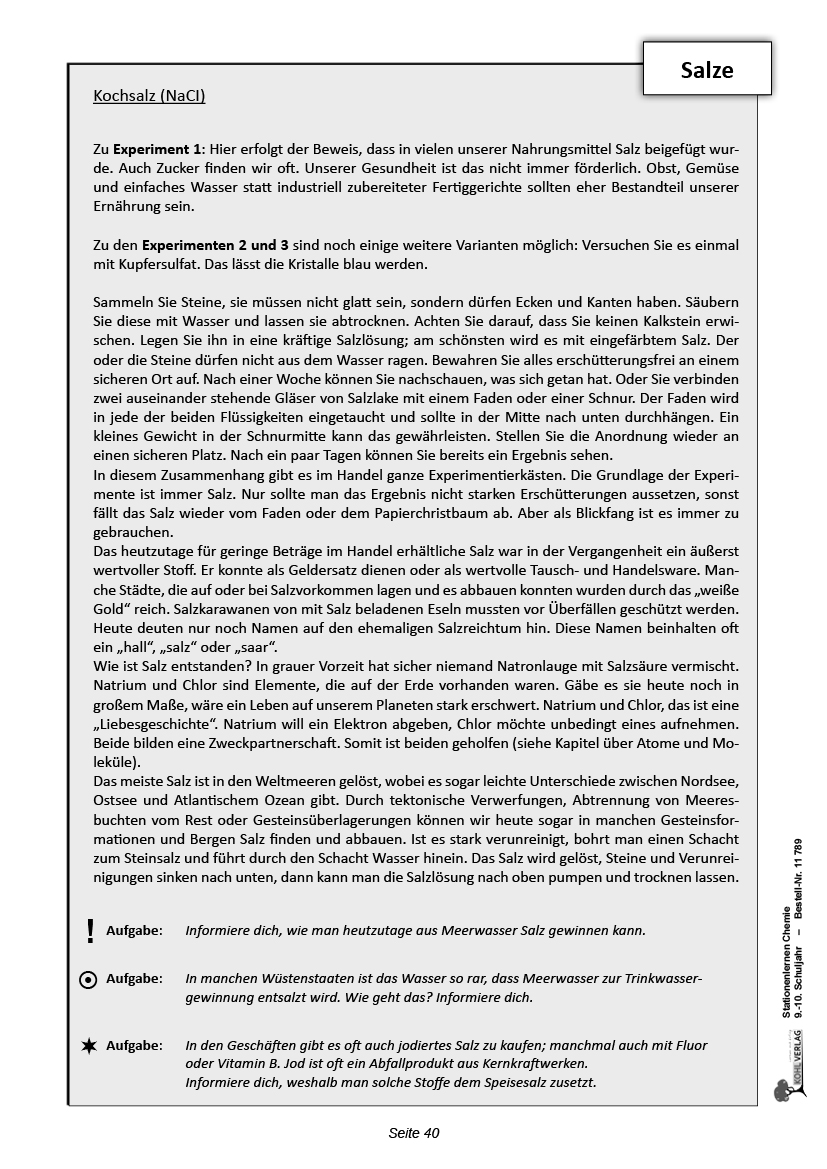 Stationenlernen Chemie / Klasse 9-10 PDF, 88 S.