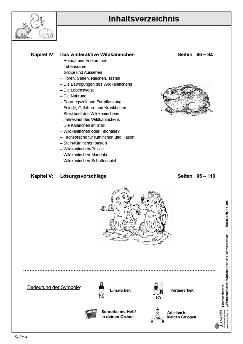 Lernwerkstatt Winterschläfer, Winterruher & -aktive PDF, ab 9 J., 112 S.