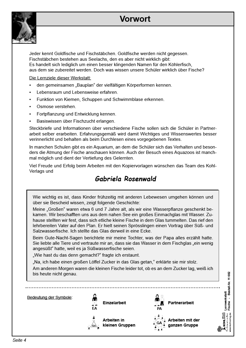 Lernwerkstatt Fische PDF, ab 10 J., 48 S.
