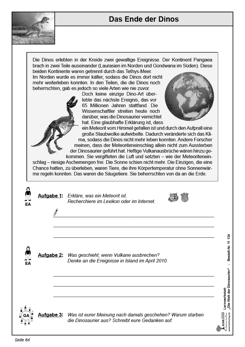 Lernwerkstatt Die Welt der Dinosaurier, ab 7 J., 80 S.
