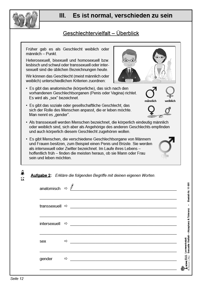 Lernwerkstatt Sexuelle Vielfalt PDF, ab 10 J., 40 S.