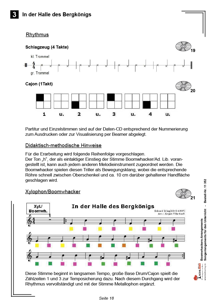Songarrangements mit Boomwhackers PDF, ab 12 J., 40 S.