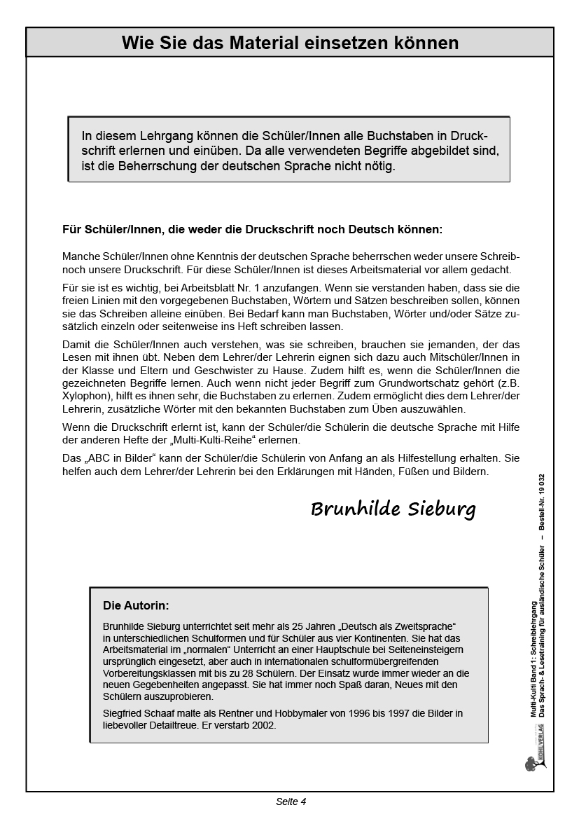 Multi-Kulti 1: Schreiblehrgang PDF, 48 S.