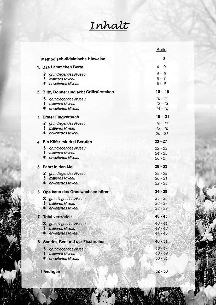 Lesetexte FRÜHLINGSZEIT PDF, ab 9 J., 56 S.