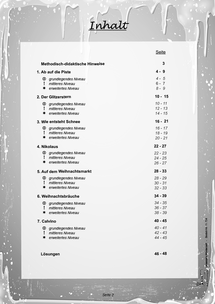 Lesetexte WINTERZEIT PDF, ab 9 J., 48 S.