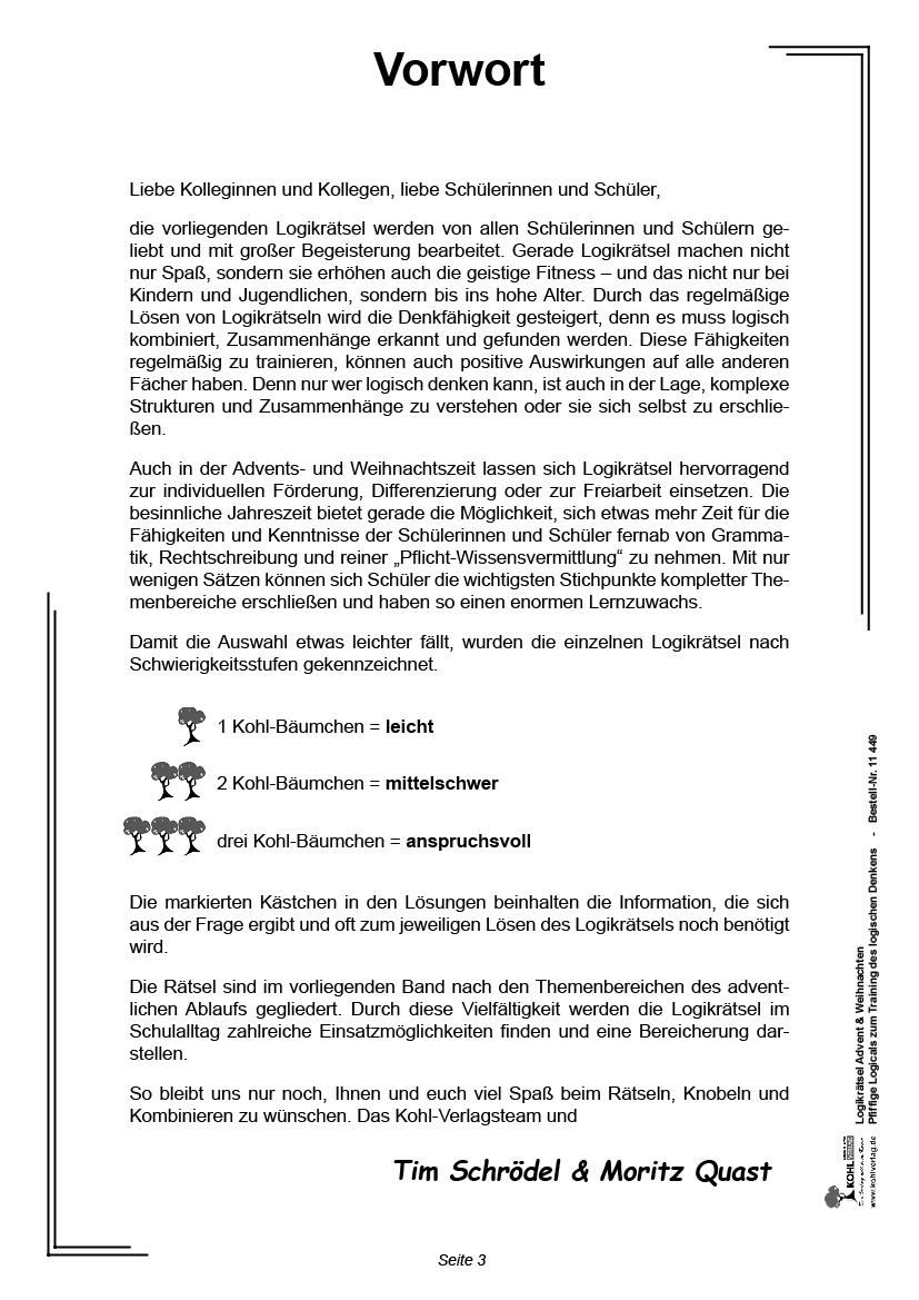 Logikrätsel Advent & Weihnachten PDF, ab 9 J., 32 S. 