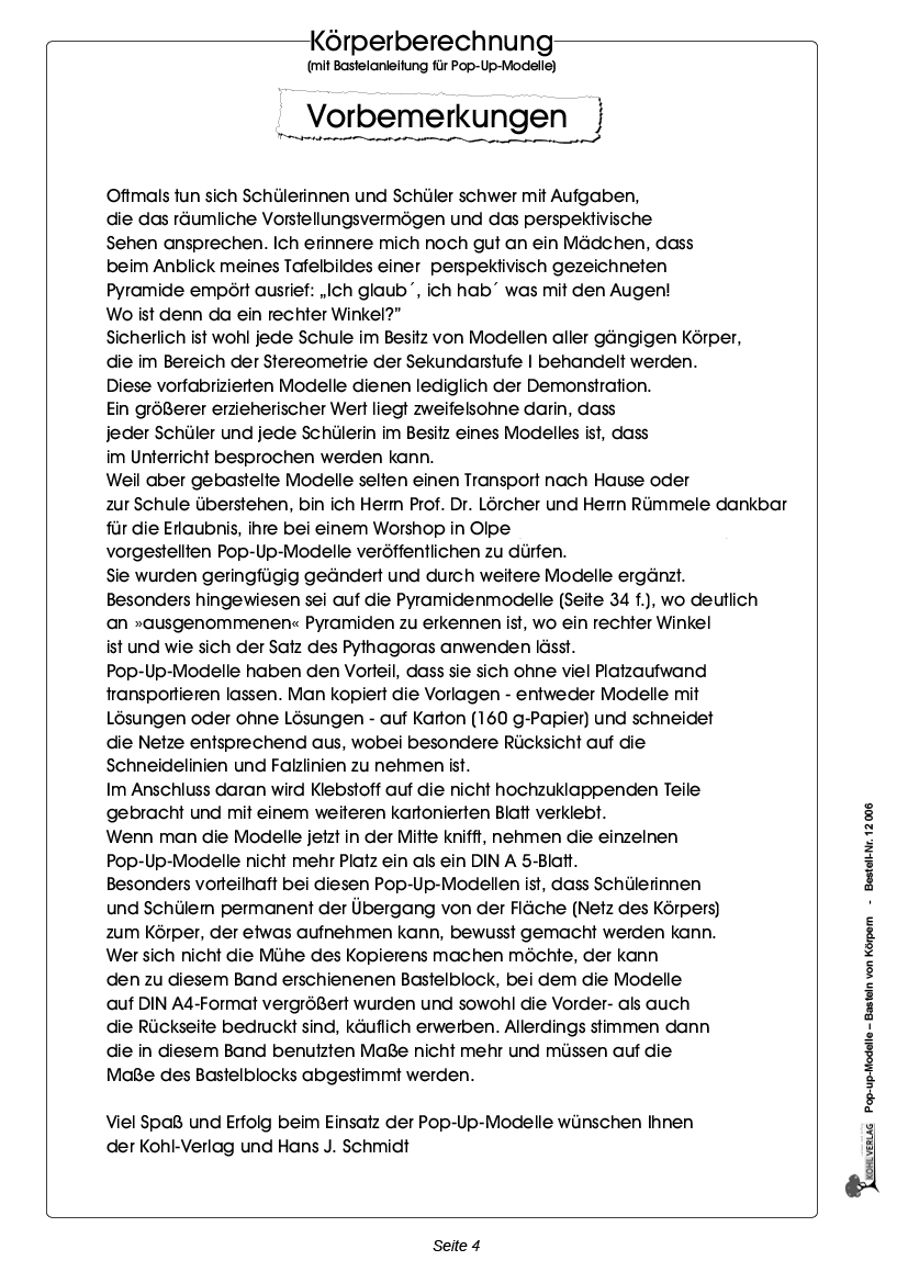 Pop-up-Modelle - Basteln von Körpern, PDF, ab 12 J., 96 S.