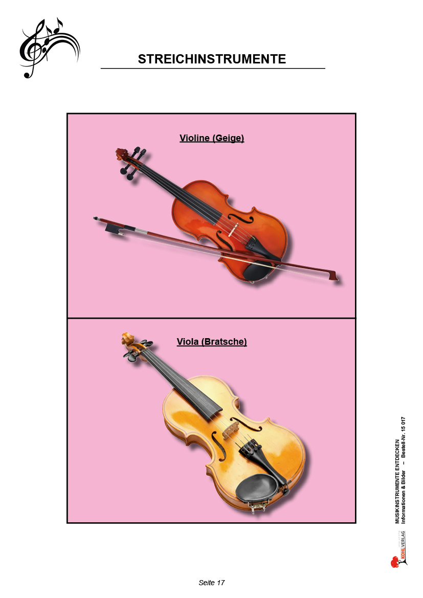 Musikinstrumente entdecken, PDF, ab 6 J., 48 S.
