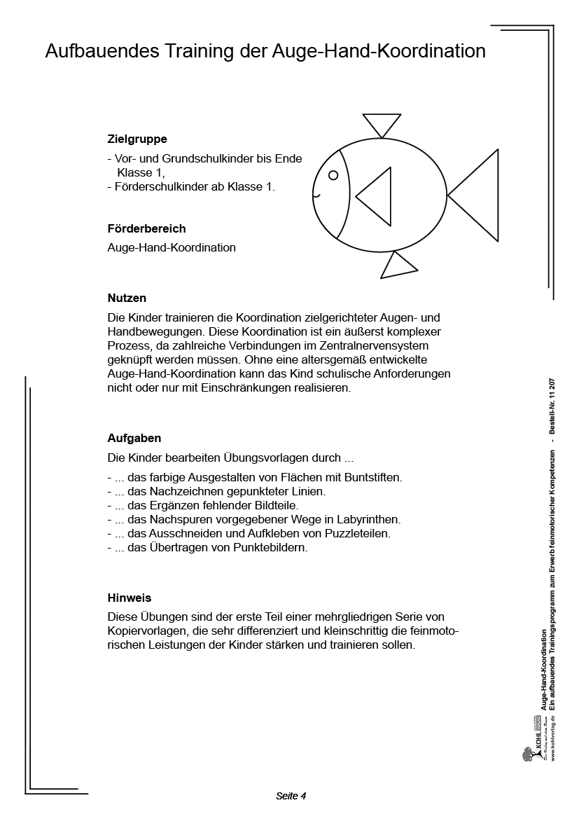 Auge-Hand-Koordination Ein aufbauendes Trainingsprogramm, PDF